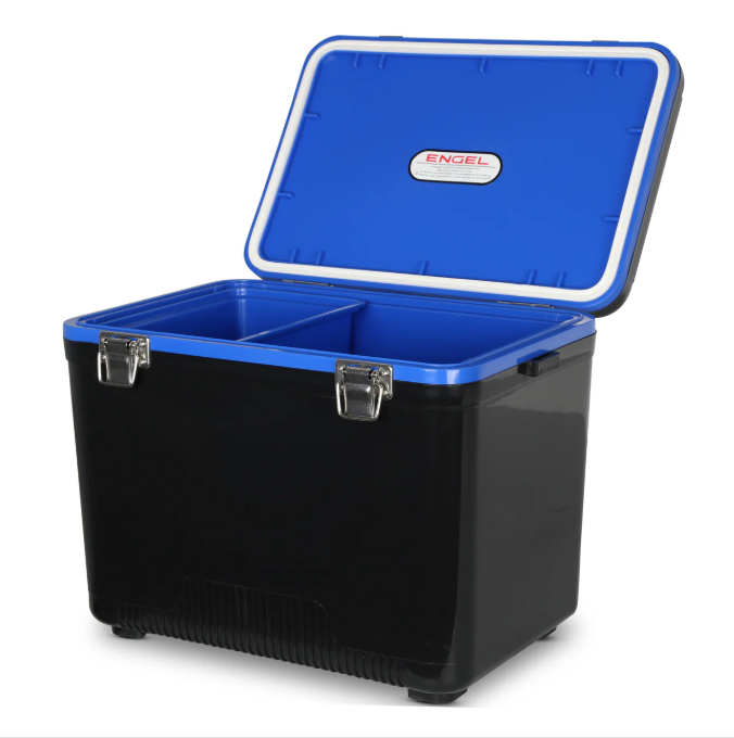 Engel 19qt Leak-Proof, Air Tight, Hard Sided Cooler / Lunchbox Black & Blue