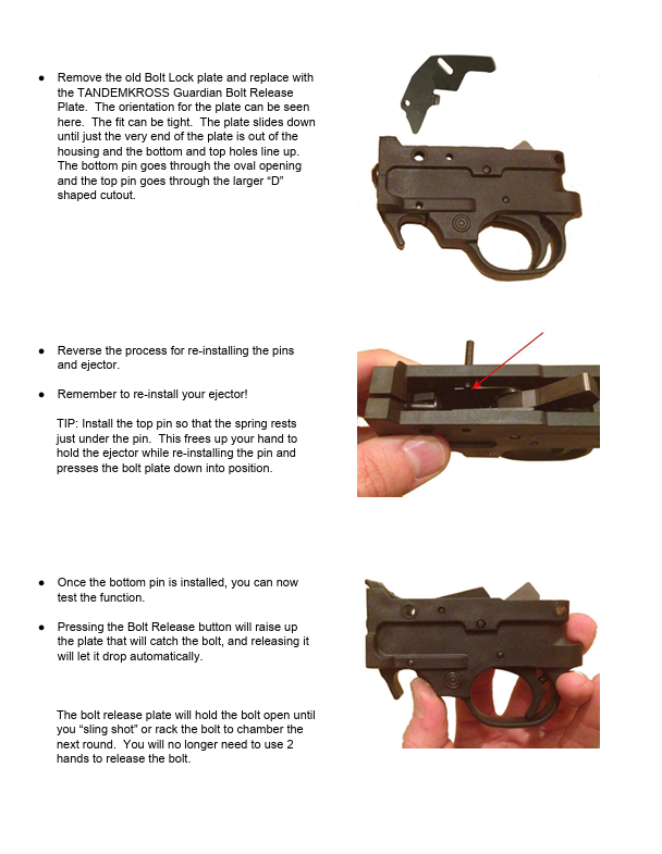Tandemkross Guardian Bolt Release Plate for Ruger® 10/22®