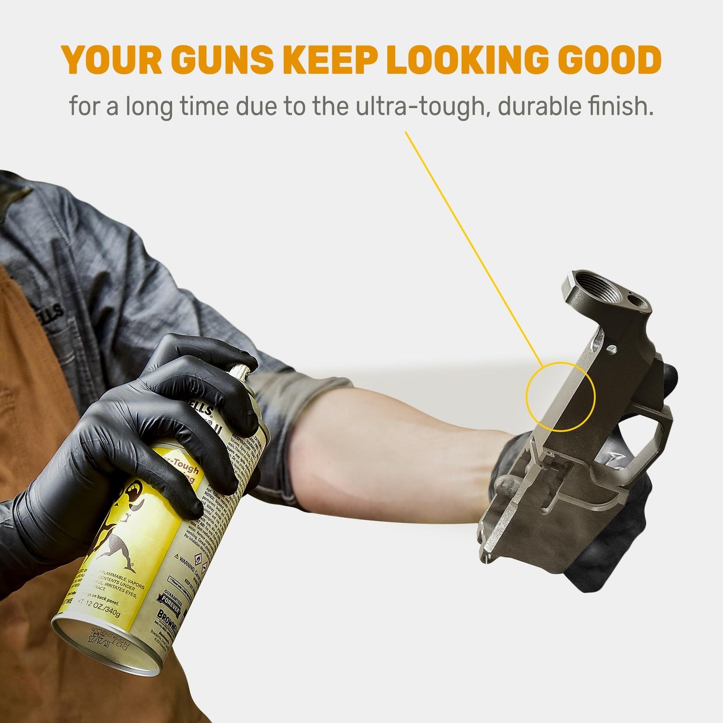 Brownells Aluma-Hyde Epoxy Based Firearm Finish Spray Paint Stainless Steel Gray