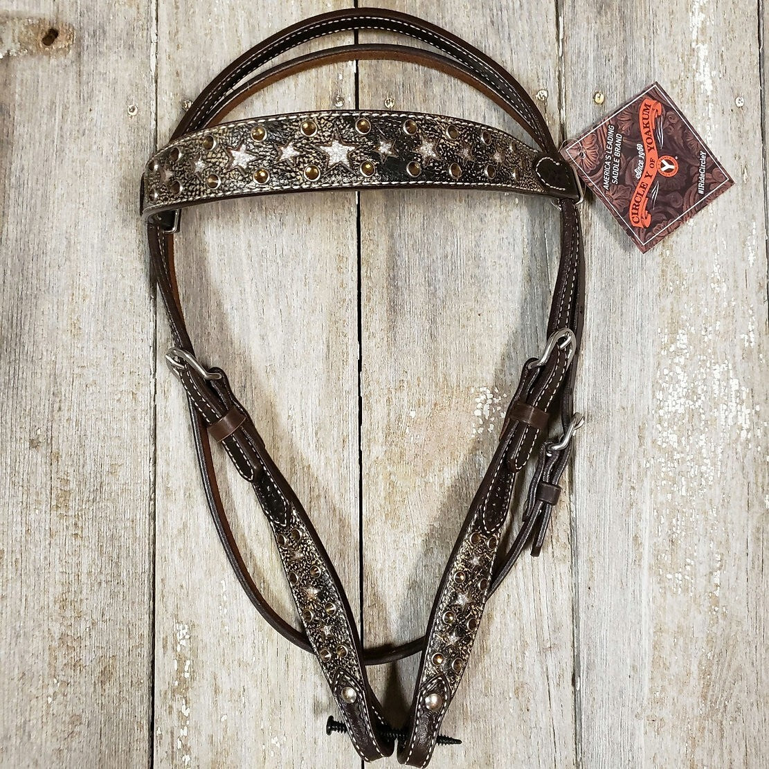 Circle Y Silver Star Tack Set (Breast Collar & 1 Headstall)