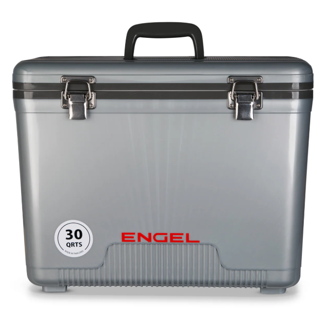 Engel Coolers 30 Qt Drybox Cooler Airtight Leak-Proof Tray Strap Holds 48 Cans