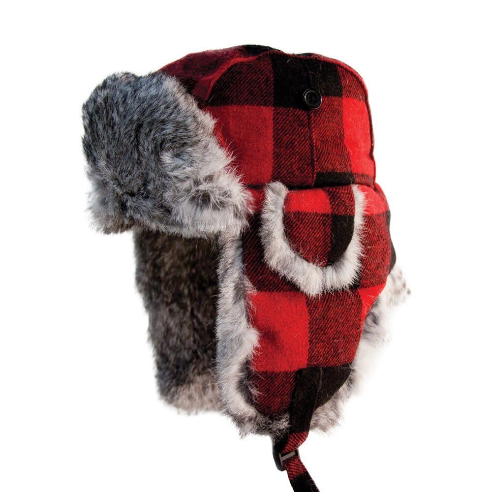 Eskimo Alaskan Fur Hat, Buffalo Plaid, XL