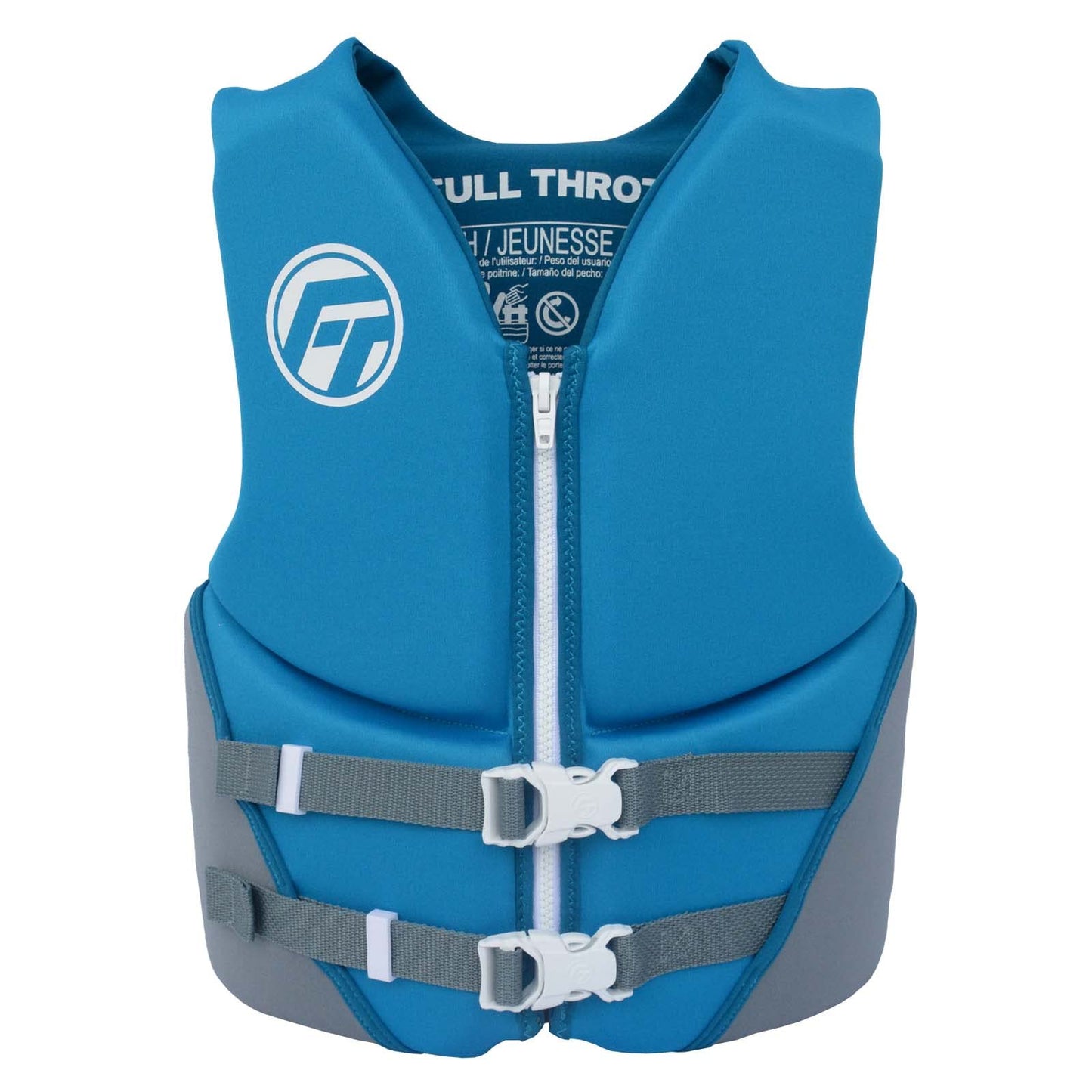 Full Throttle Youth Rapid Dry Life Jacket Blue | USCG Approved Vest