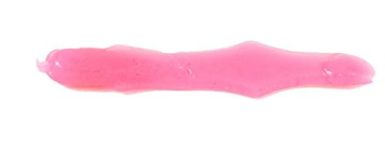 Clam Maki Leechi 1-inch soft plastic leech bait in Pink Glow