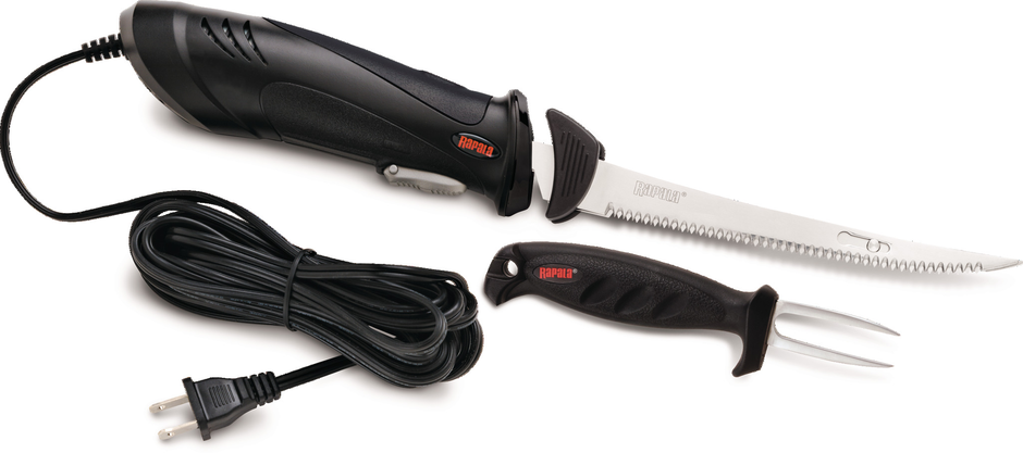 Rapala REF-AC electric fillet knife with stainless steel fillet fork