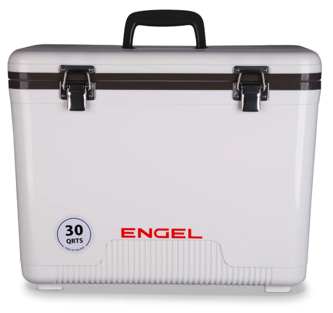 Engel Coolers 30 Qt Drybox Cooler Airtight Leak-Proof Tray Strap Holds 48 Cans