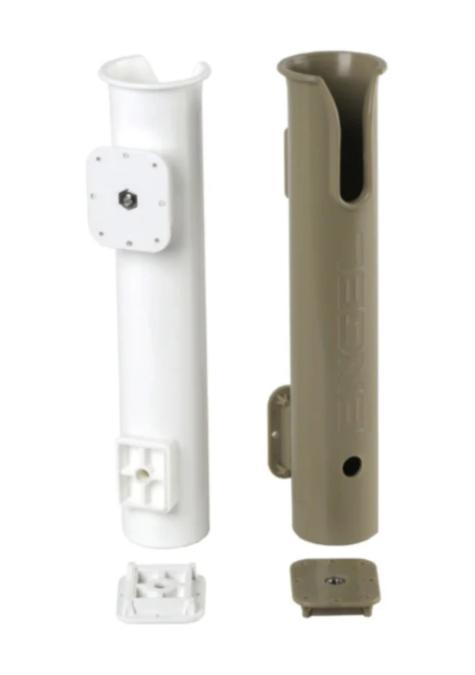Engel Rod Holder with Mounting Base and Stainless Hardware Tan or White