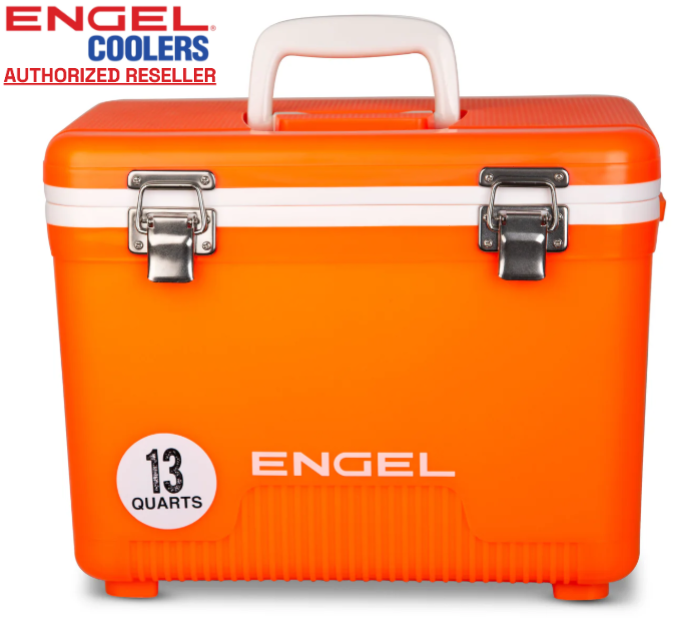 ENGEL 13QT Leak-Proof, Air Tight,  Hard Sided Cooler  / Lunchbox Hi -Vis Orange