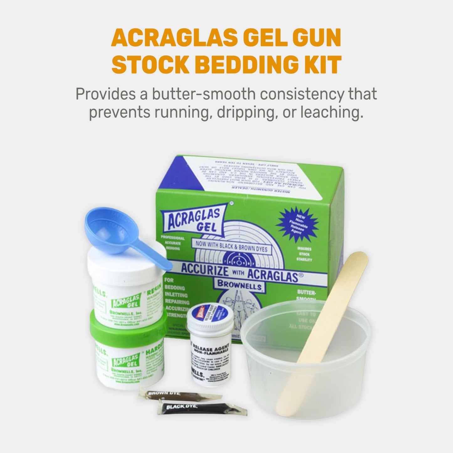 Brownells ACRAGLAS Gel Glass Bedding 2 gun Kit 4oz