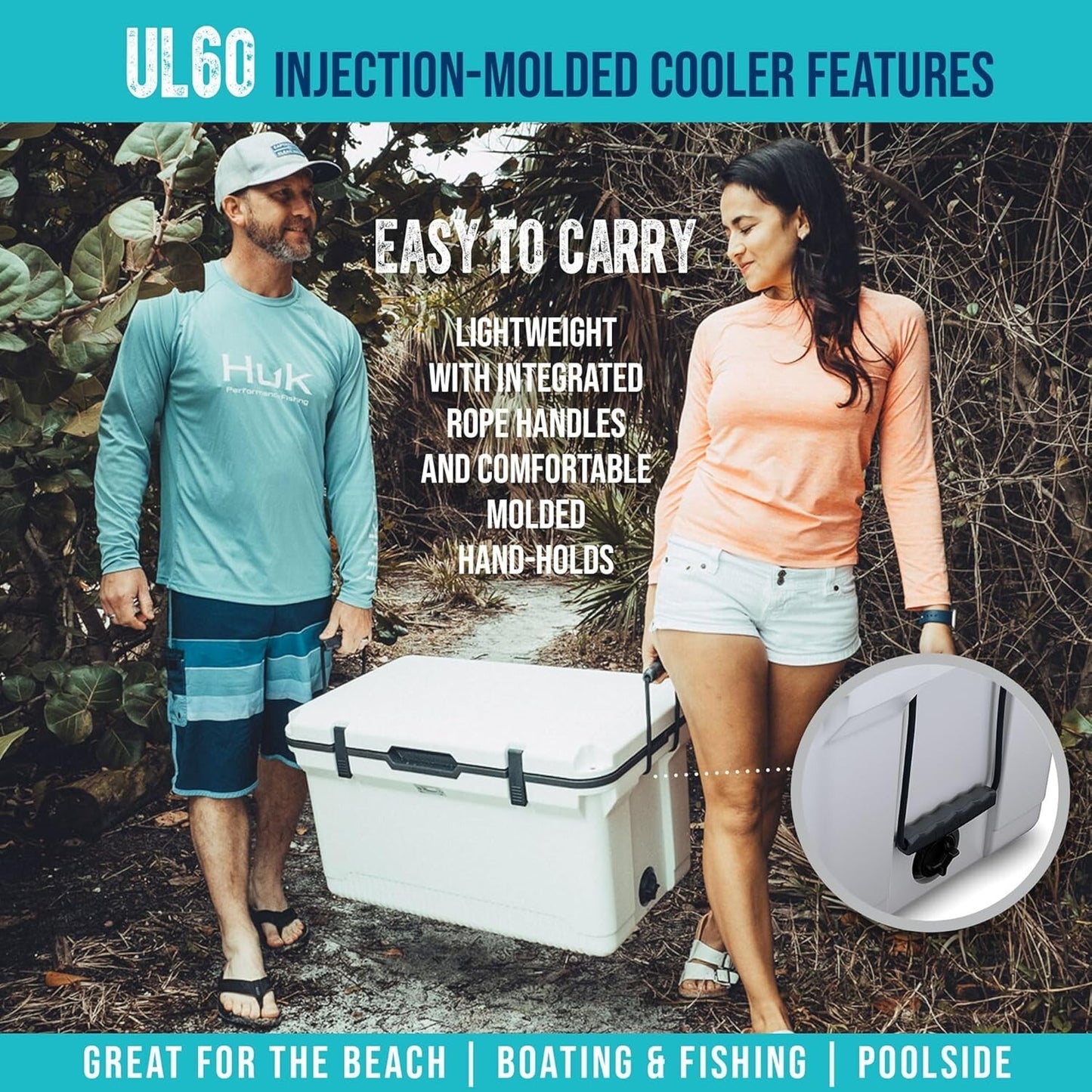 ENGEL 60 QT Ultra-Light Injection Molded Cooler - White