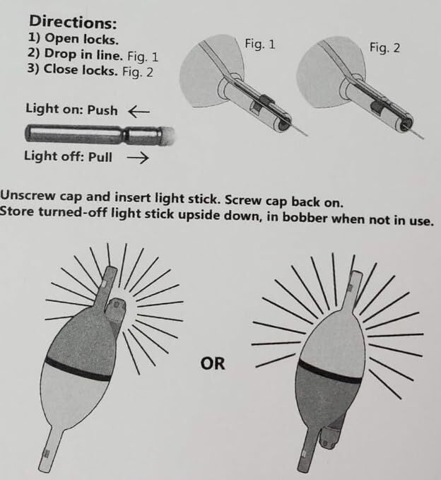 Lighted Smart Slip Lock Bobber and Smart Stop Micro Bobber Stop Combo (M/L)
