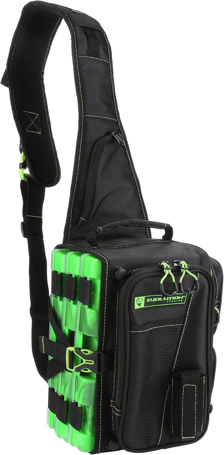 Evolution Outdoors Drift 3600 Tackle Sling Pack w/ 3 Trays Green or Blue