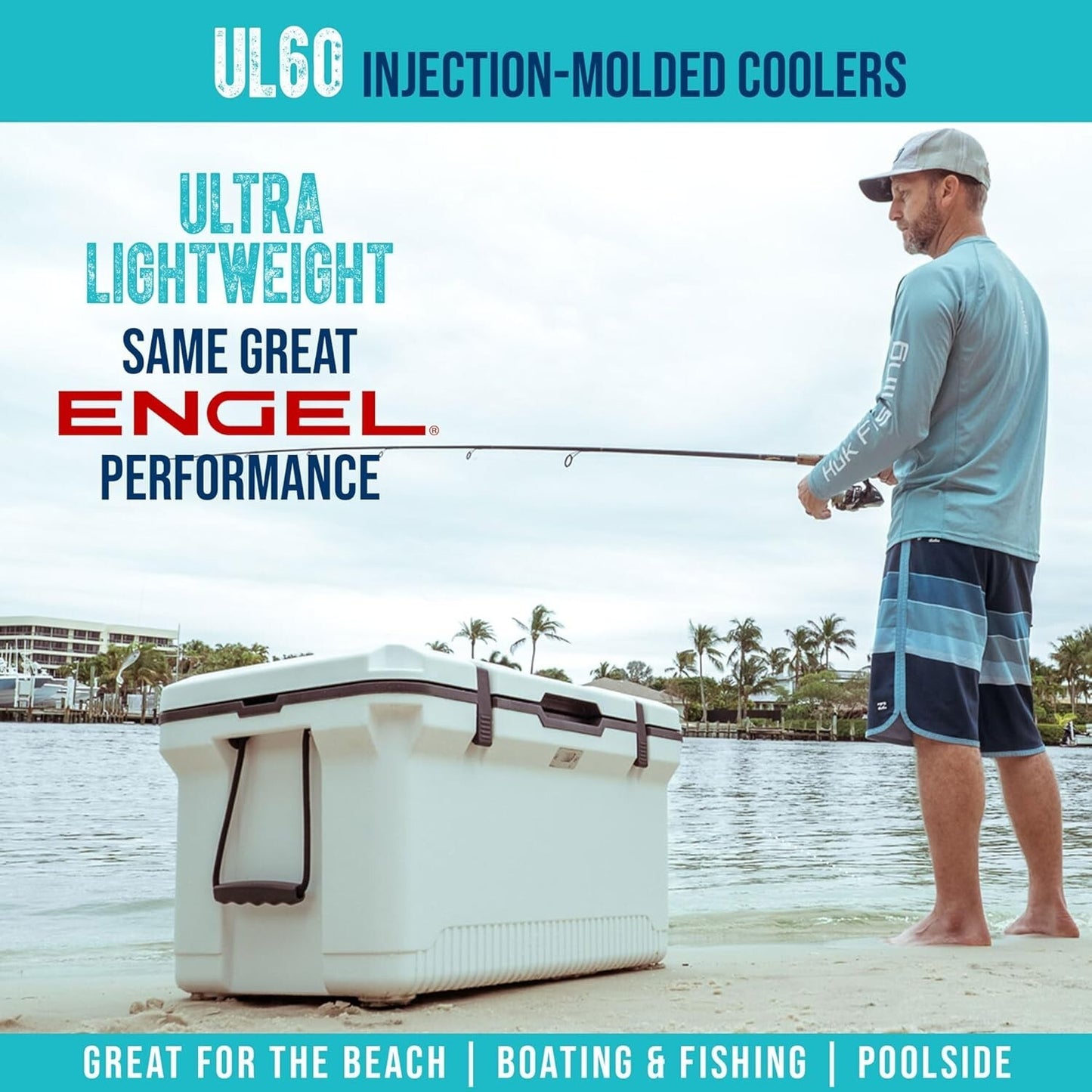 ENGEL 60 QT Ultra-Light Injection Molded Cooler - White