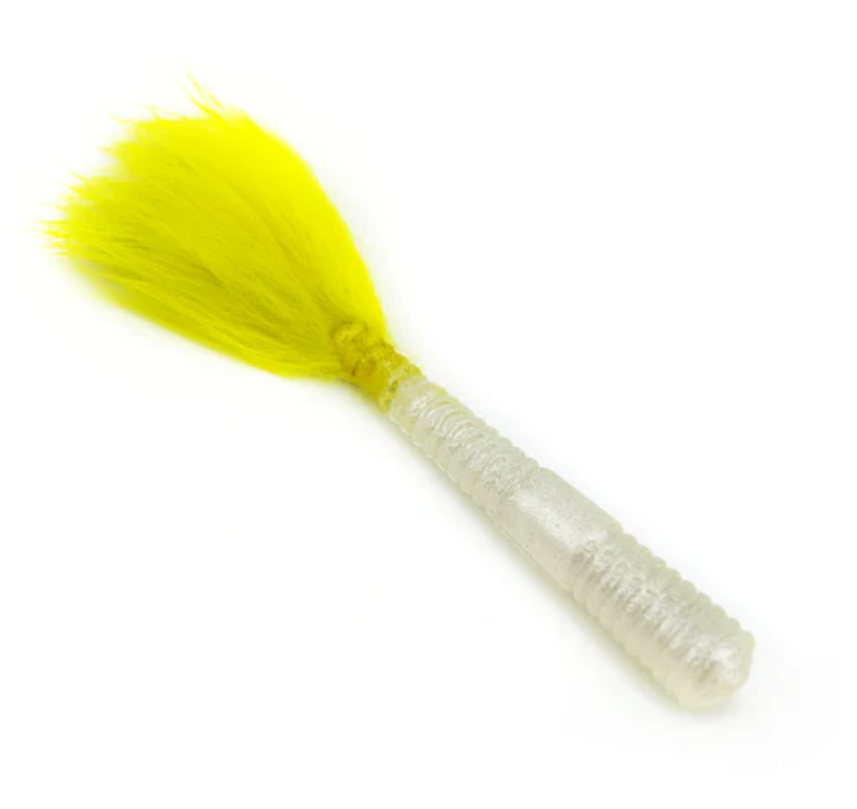 Rabid Baits Crappie Worm 1.75" 6 Pack Panfish Soft Plastic Bait w/ Fur Tail