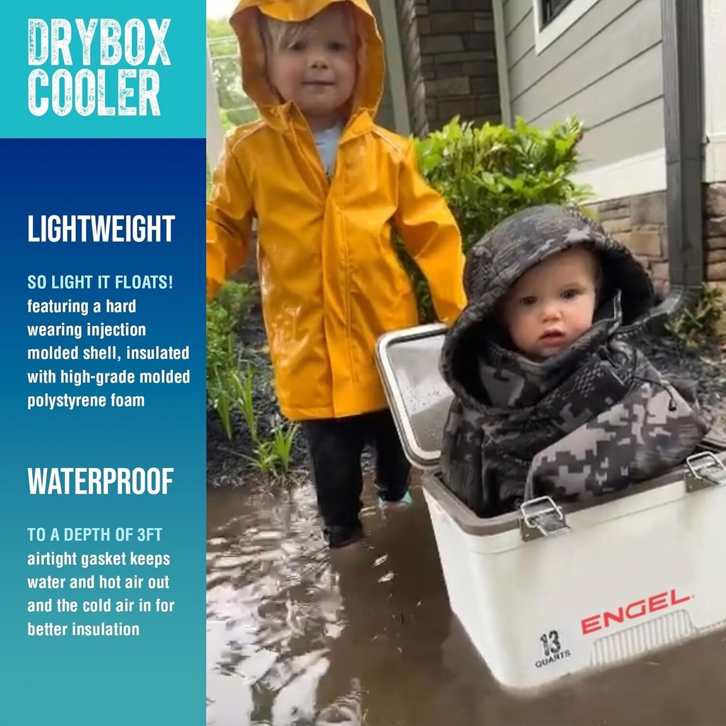 Engel 19qt Leak-Proof, Air Tight, Hard Sided Cooler Lunchbox White