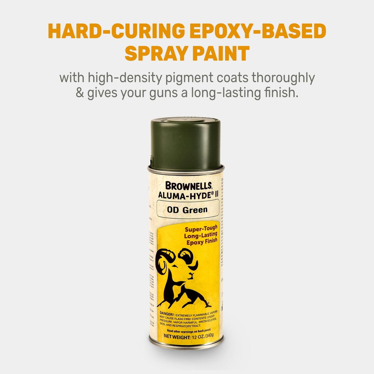 Brownells Aluma-Hyde II Epoxy Based Firearm Finish Spray Coating OD Green