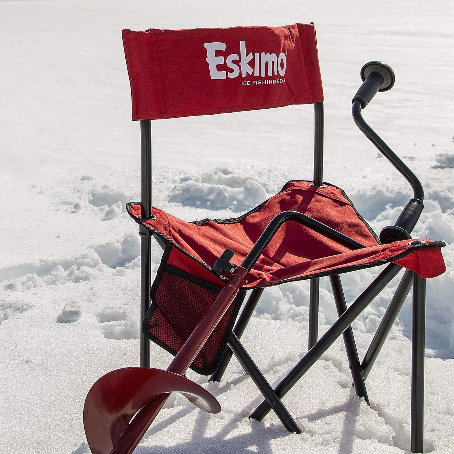 Eskimo HD07 Hand Auger with 7-Inch Dual Flat Blades, Red