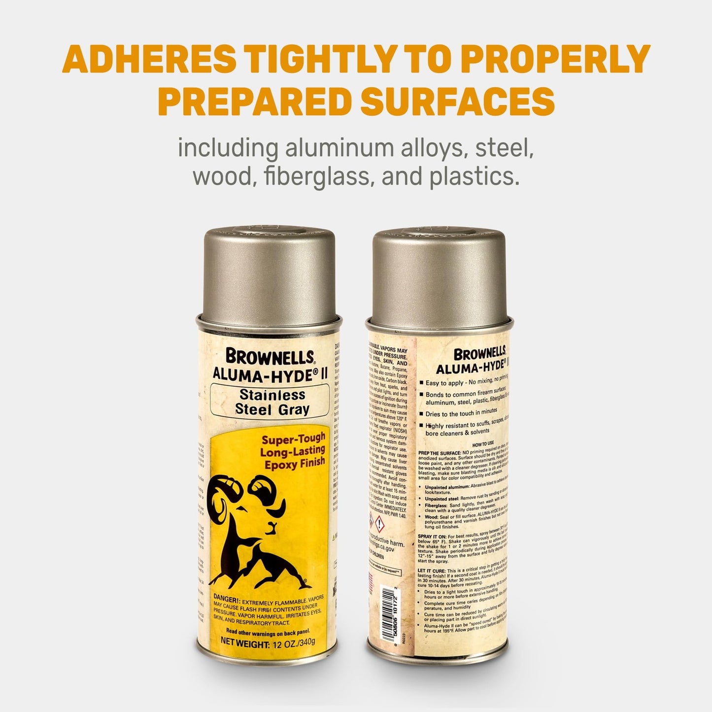 Brownells Aluma-Hyde Epoxy Based Firearm Finish Spray Paint Stainless Steel Gray