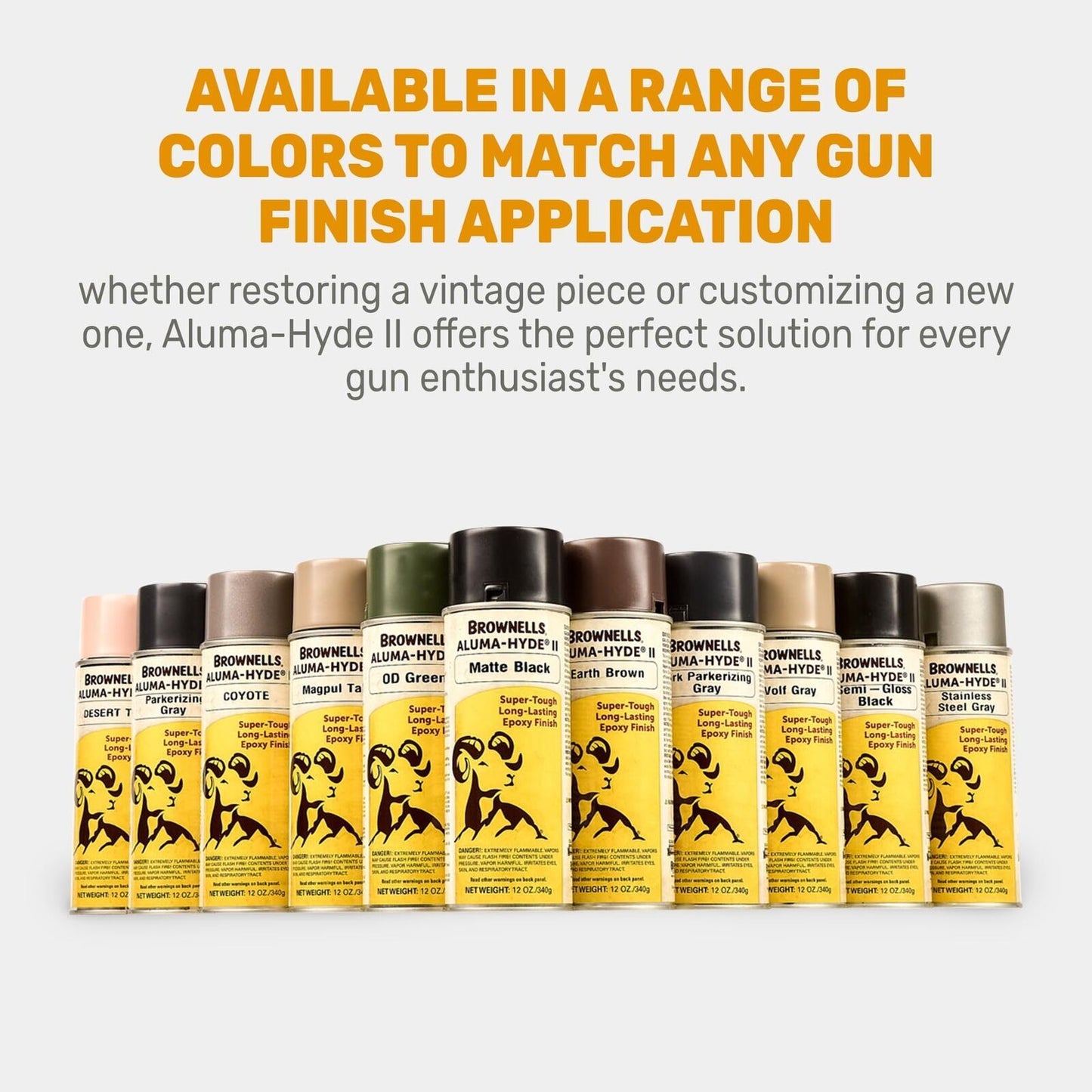 Brownells Aluma-Hyde II Epoxy Based Firearm Finish Spray Earth Brown