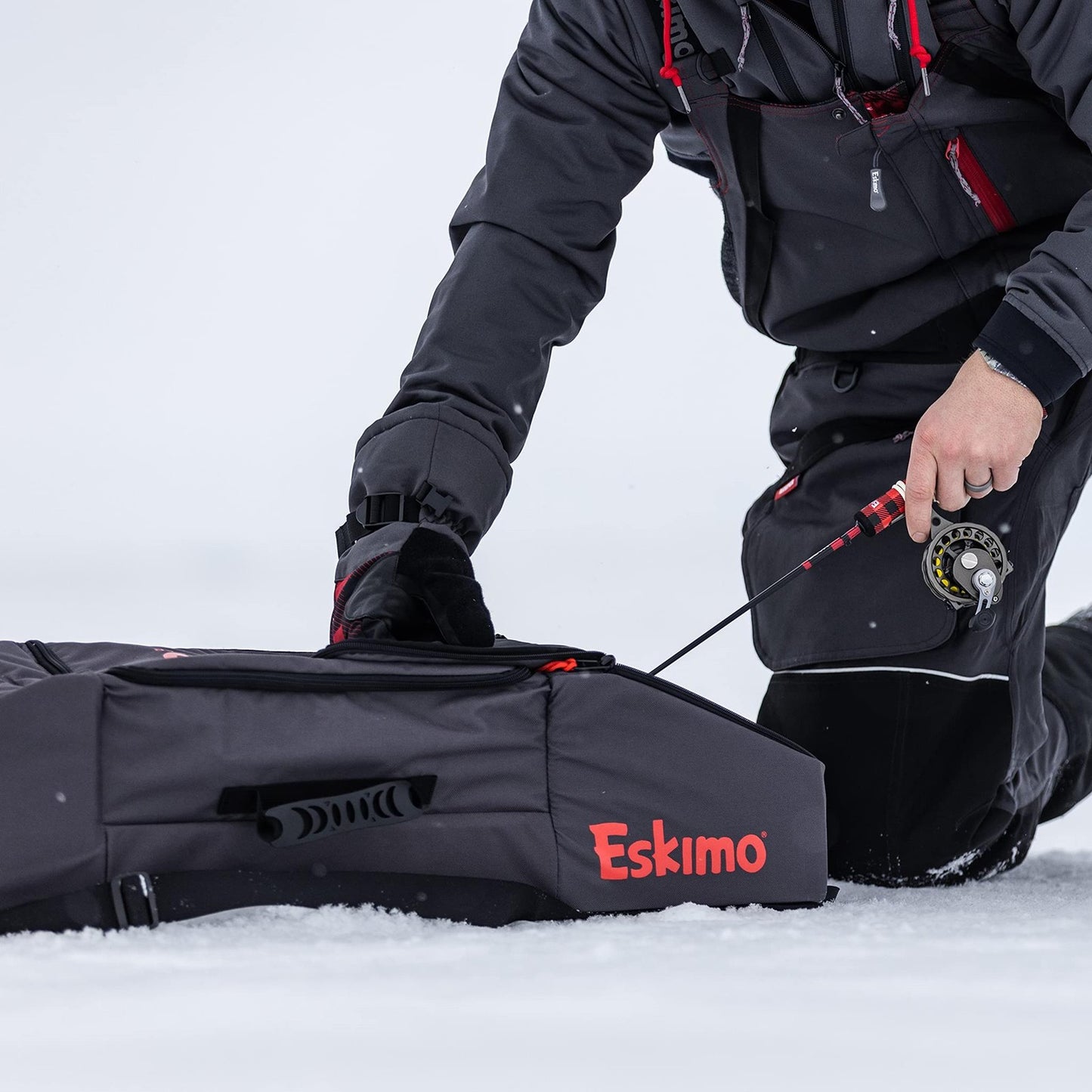 Eskimo 32" Ice Fishing Rod Locker, Holds Four Rods Up to 32"