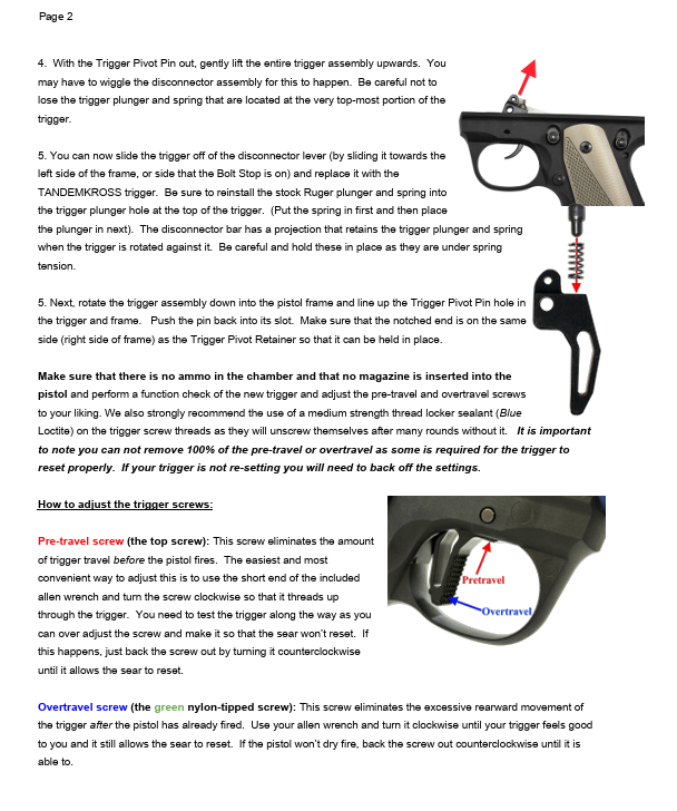 Tandemkross "Victory" Trigger for Ruger Mk III and Mk IV 22/45