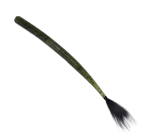 Rabid Baits Shaker Worm, Straight Tail Worm Green Pumpkin Black, 6" (6 Baits)
