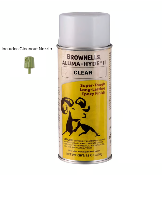 Brownells Aluma-Hyde II Epoxy Based Firearm Finish Spray Clear