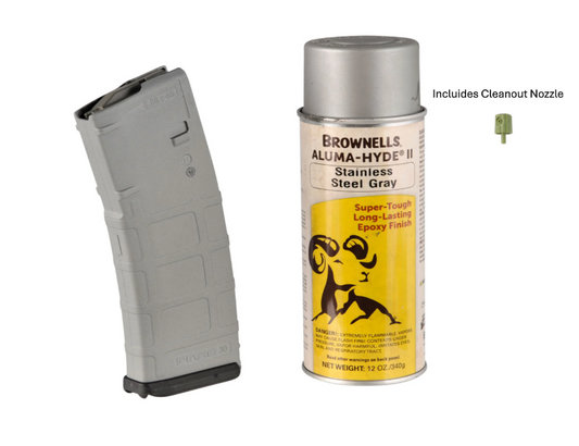 Brownells Aluma-Hyde Epoxy Based Firearm Finish Spray Paint Stainless Steel Gray