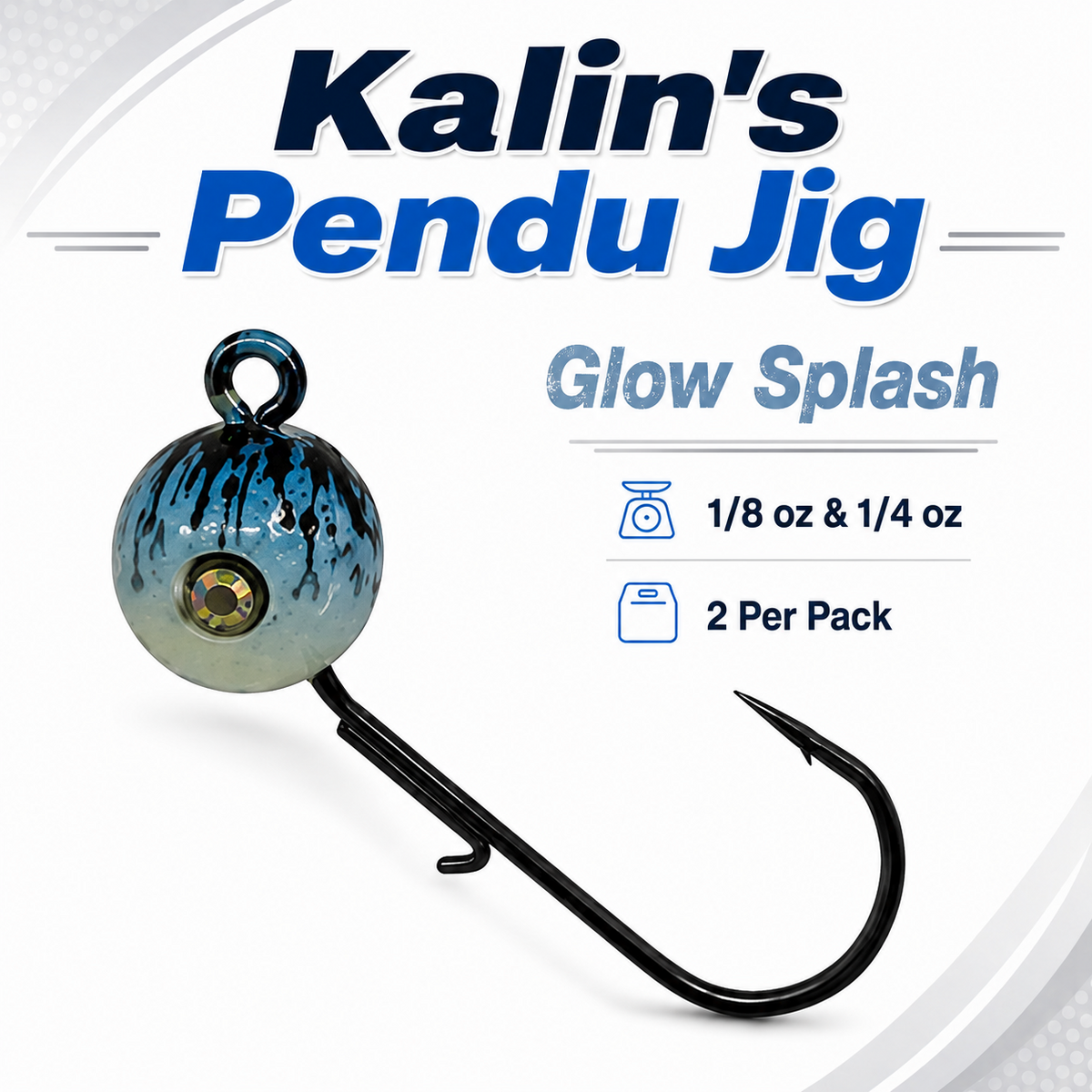 Kalin's Pendu Jig 2 Pack 1/8oz 1/4oz Fishing Jig Multiple Colors Walleye Bass