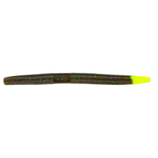 Yamamoto 5" SENKO GREEN PUMPKIN/LARGE GREEN & PURPLE FLAKE W/ CHARTREUSE TAIL (1