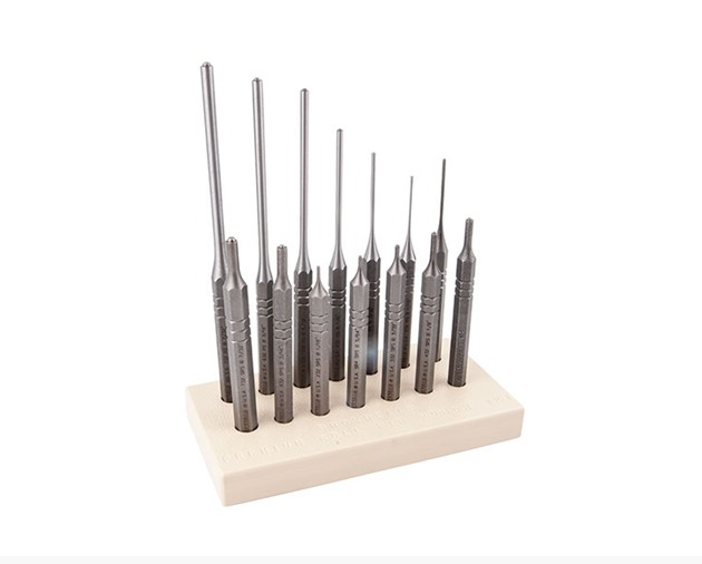 Brownells Complete Premium Roll Pin Punch Set 14-Piece Gunsmithing w/ Block