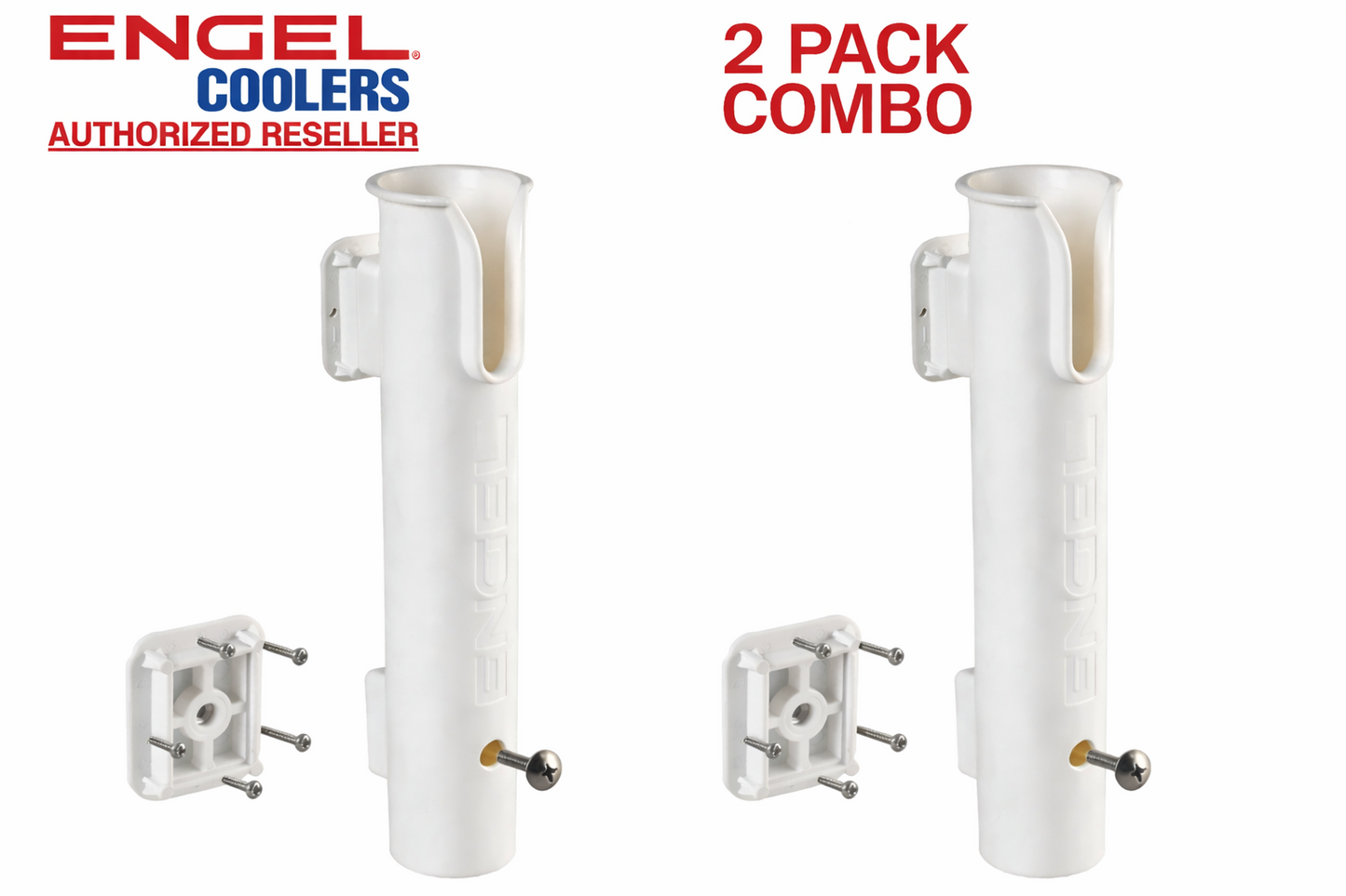 Engel Rod Holder with Mounting Base and Stainless Hardware 2 Pack Combo