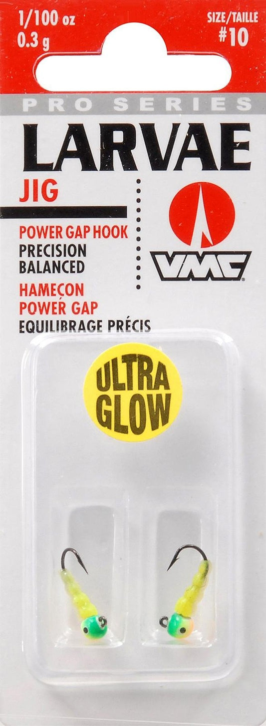 VMC Larvae Jig 1/100 oz Green Orange Glow