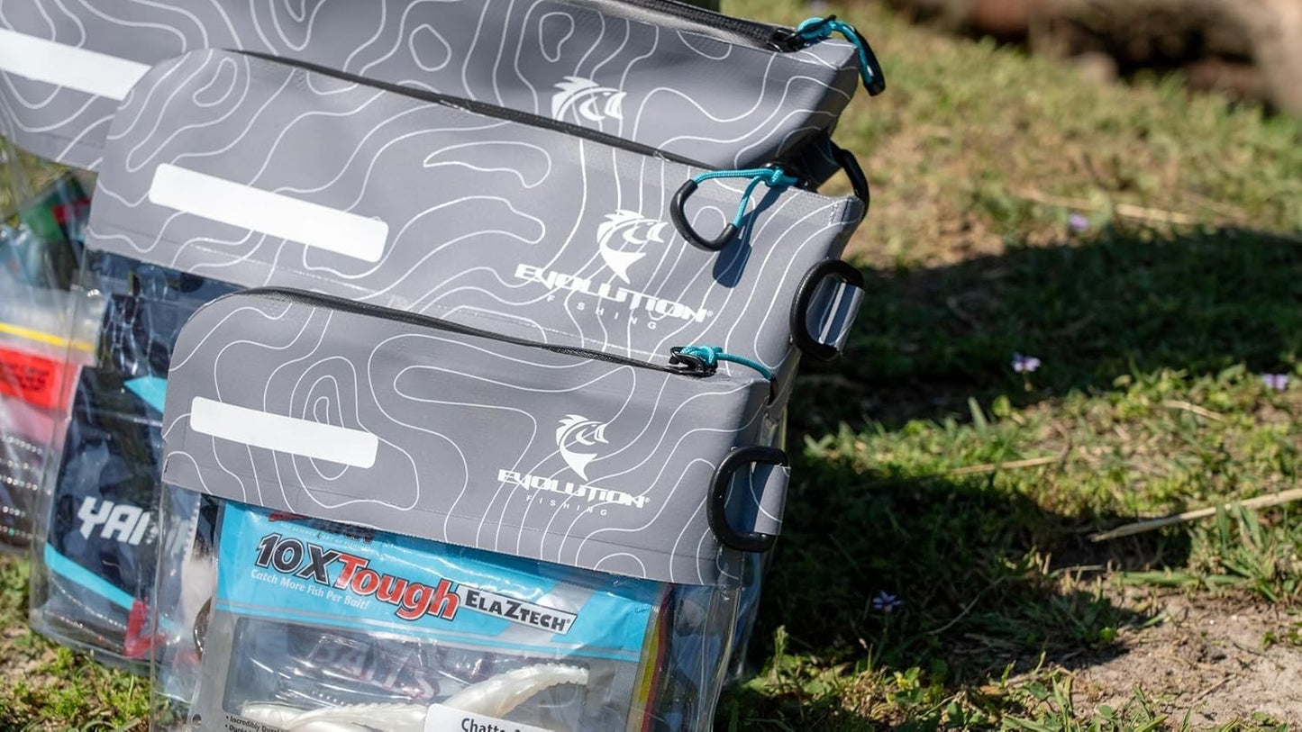 Evolution Fishing Bass Sack Water-Resistant Soft Plastic Storage Bag SM/MED/LRG
