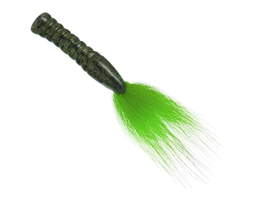 Rabid Baits Fox Tail Soft Plastic Bait, Green Pumpkin Chartreuse, 3" (6 Baits)