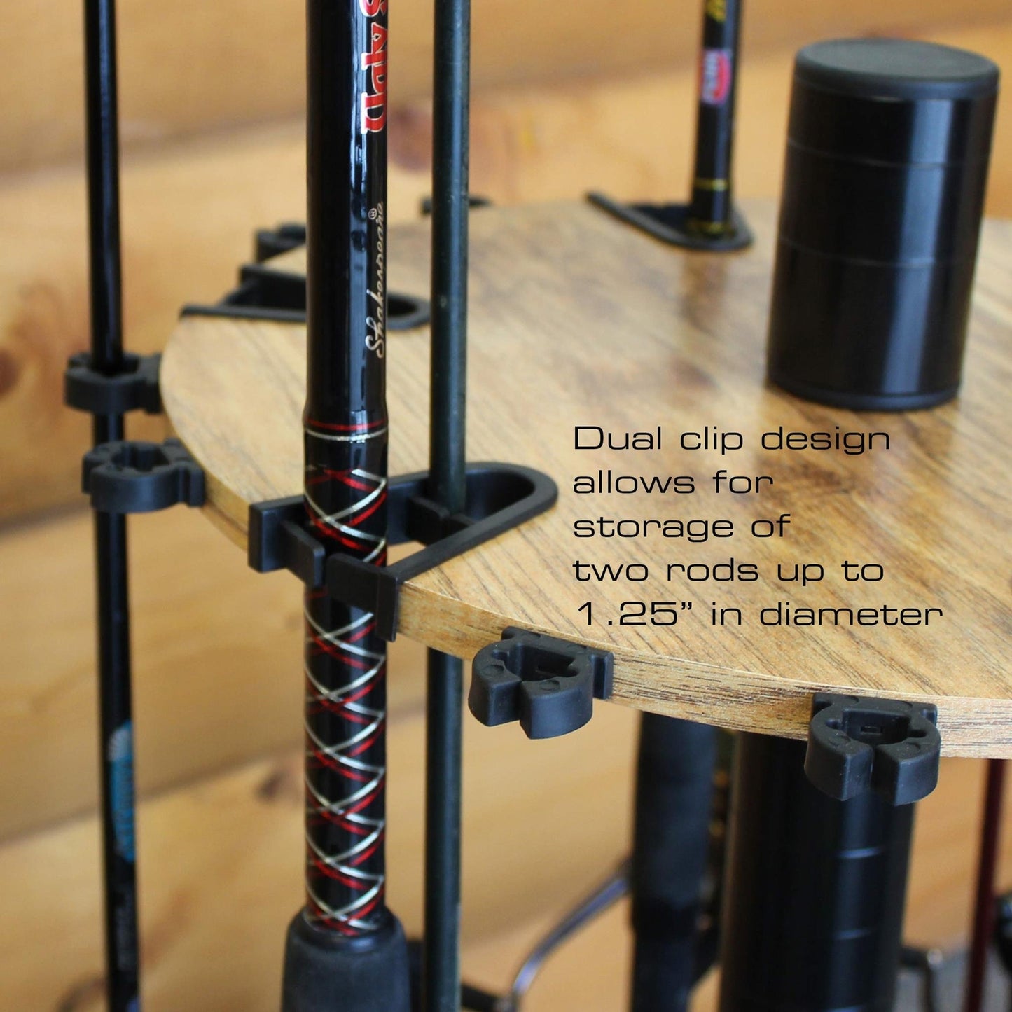 Rush Creek Creations Fishing Rod Holder for 24 Fishing Rods American Cherry Wood