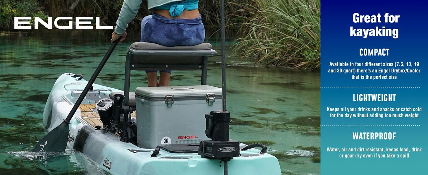 Engel 19qt Leak-Proof, Air Tight, Hard Sided Cooler / Lunchbox Black & Blue
