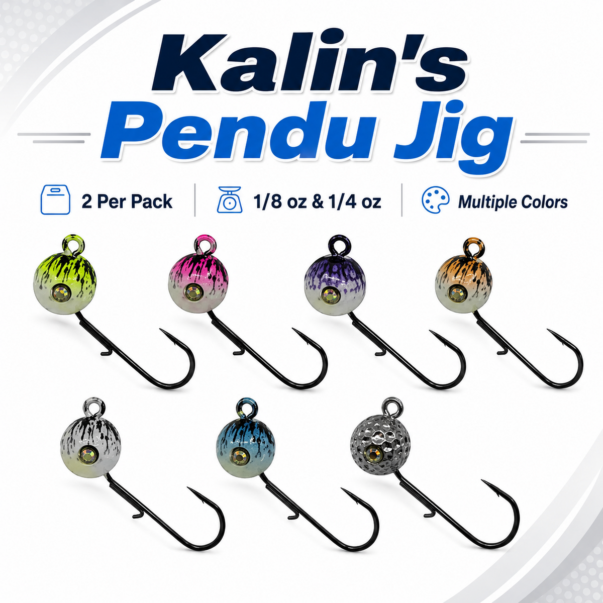Kalin's Pendu Jig 2 Pack 1/8oz 1/4oz Fishing Jig Multiple Colors Walleye Bass