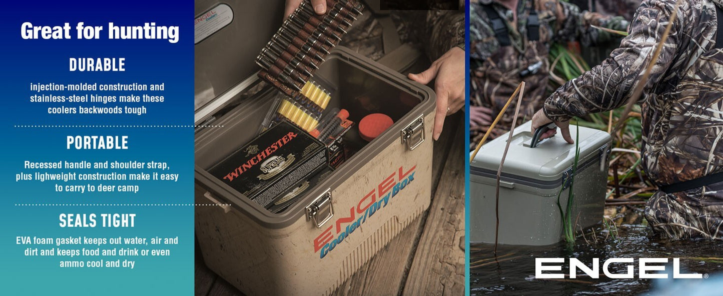 ENGEL 13QT Leak-Proof, Air Tight,  Hard Sided Cooler  / Lunchbox Tan