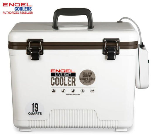 Engel 19qt Live Bait Cooler Box with 2nd Gen 2-Speed Portable Aerator Pump
