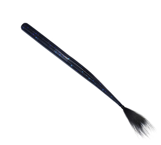 Rabid Baits Shaker Worm Straight Tail Worm, 6", Midnight Magic, (6 Baits)