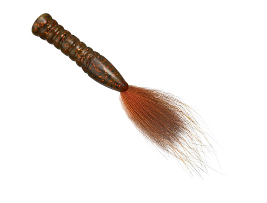 Rabid Baits Fox Tail Soft Plastic Bait, Green Pumpkin Orange, 3" (6 Baits)