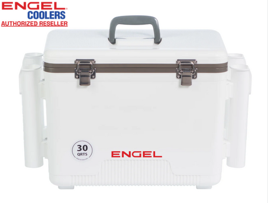 Engel UC30 30qt Leak-Proof, Air Tight, Fishing Drybox Cooler with Rod Holders