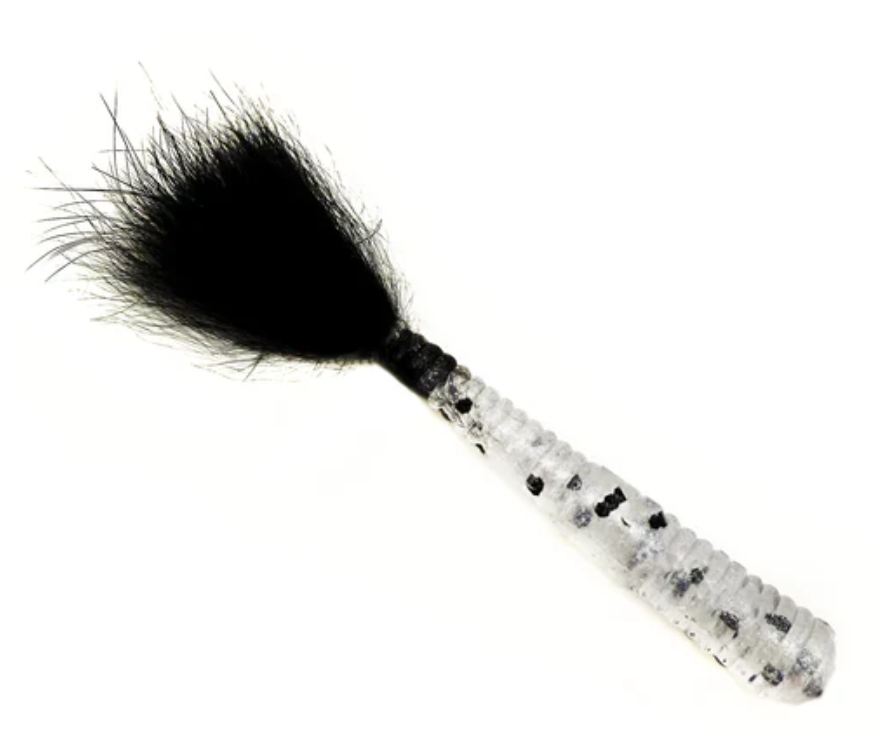 Rabid Baits Crappie Worm 1.75" 6 Pack Panfish Soft Plastic Bait w/ Fur Tail
