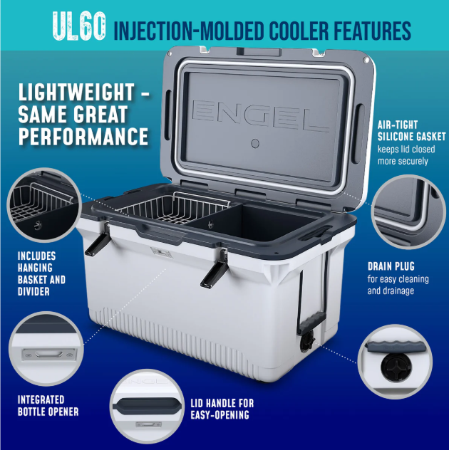 ENGEL Coolers UL60 60QT UltraLite Injection Molded Cooler Basket Divider