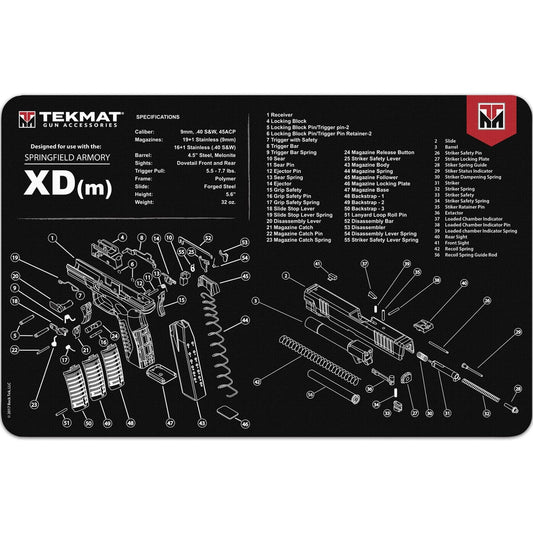 TekMat Springfield Armory XDm Gun Cleaning Mat, Black