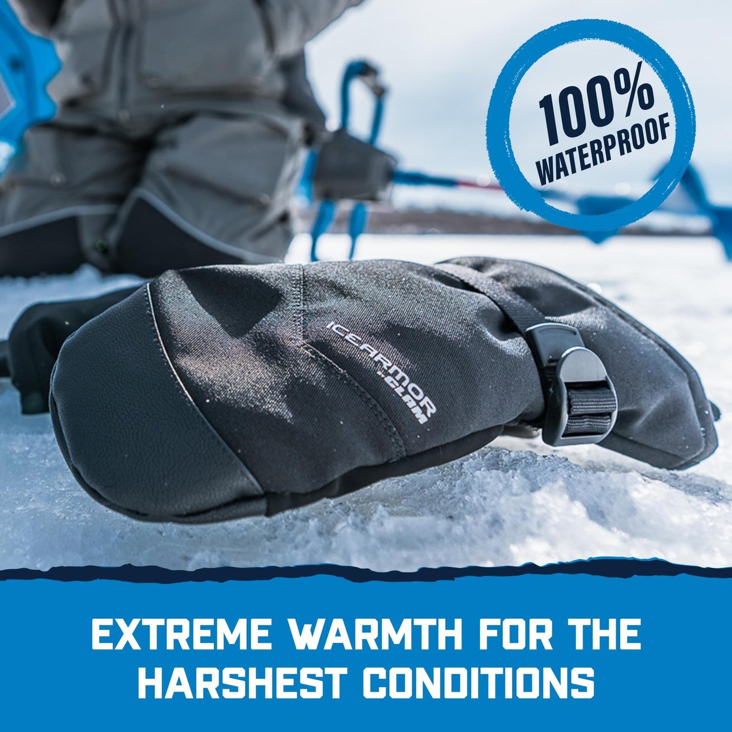 ICEARMOR by Clam Women's Extreme Mitts, Black, Large