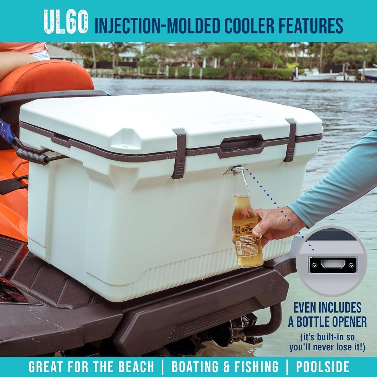 ENGEL 60 QT Ultra-Light Injection Molded Cooler - Seaform Green