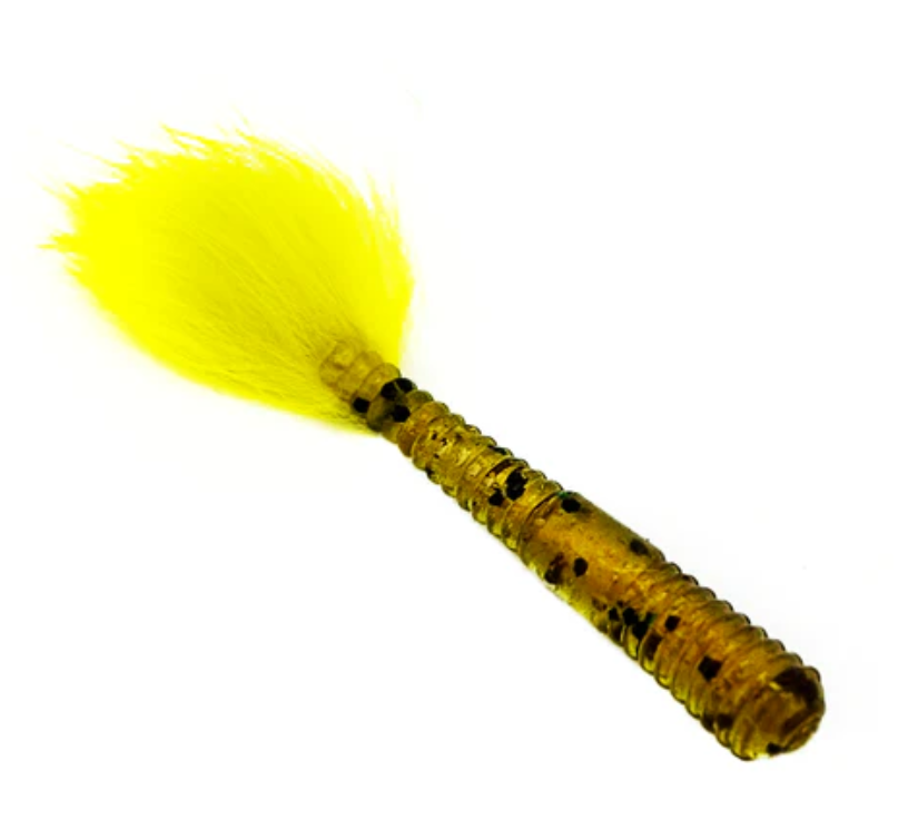 Rabid Baits Crappie Worm 1.75" 6 Pack Panfish Soft Plastic Bait w/ Fur Tail