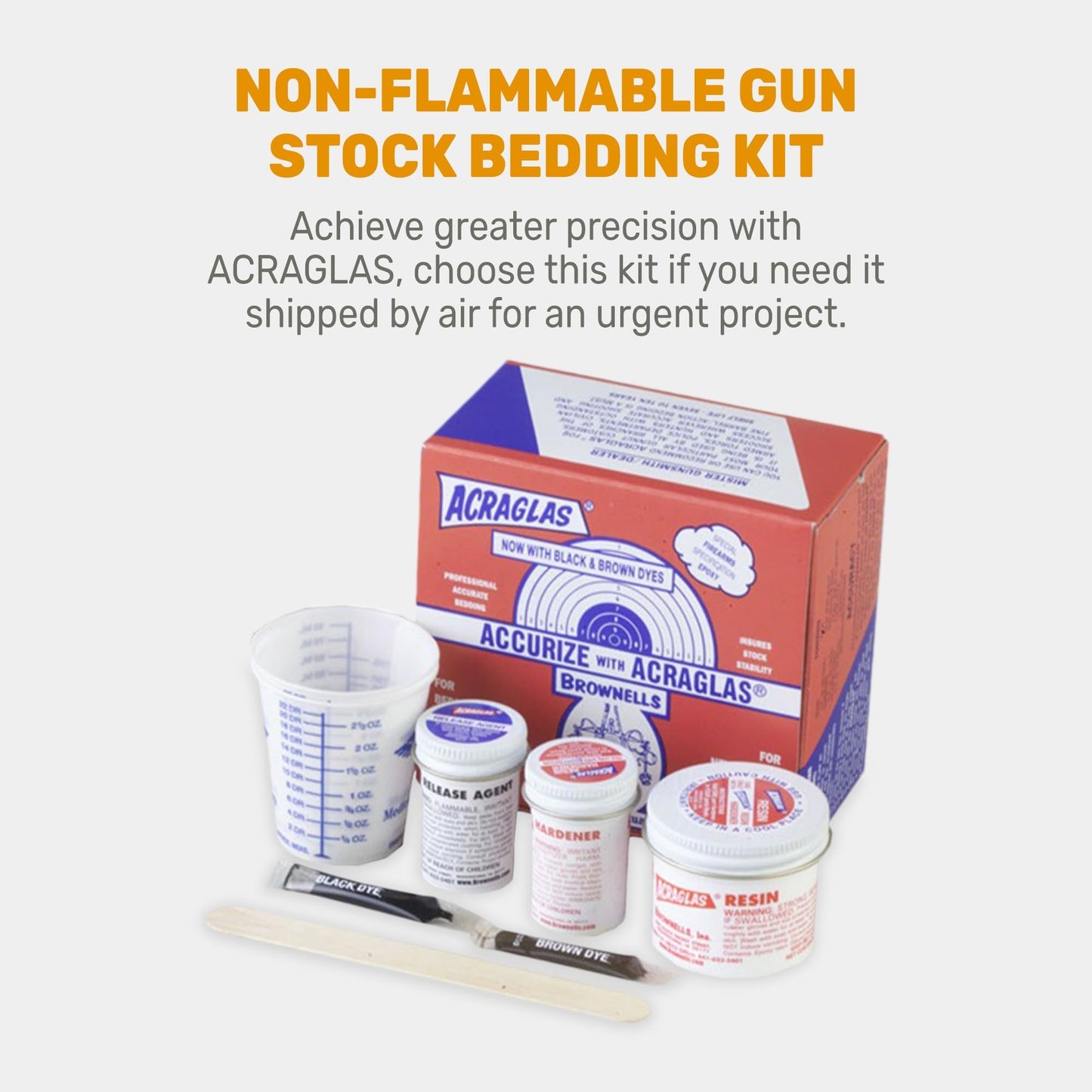 Brownells ACRAGLAS Bedding Non-Flammable 2-Gun Kit 4oz